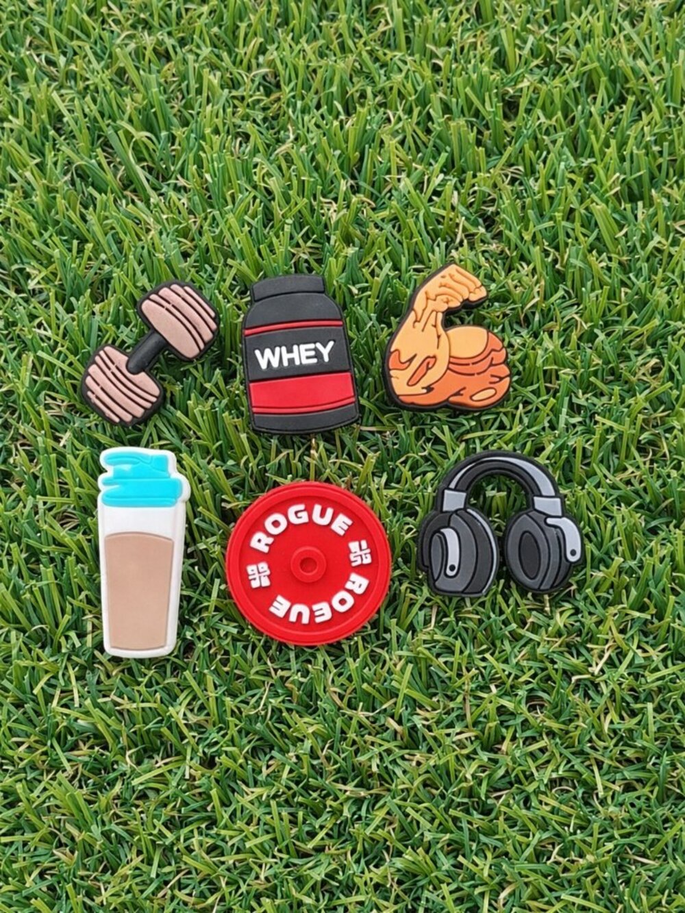 Set of 6 Weight Training Shoe Charms Bundle